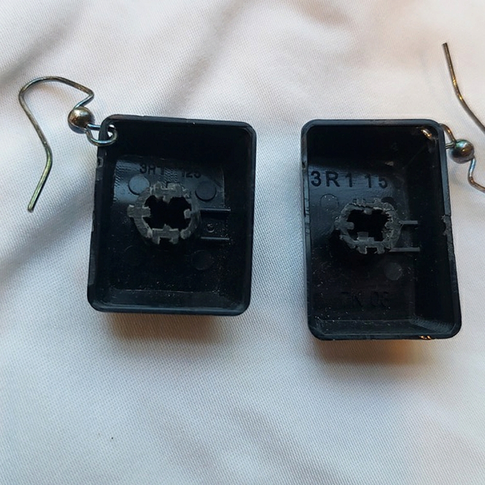 Computer Key Earrings. Ctrl Alt  Black With White Lettering - Picture 4 of 4